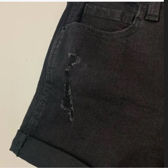 Old Navy Distressed Boyfriend Jean Shorts, Black, Mid Rise, Cuffed, Size 4 - Picture 9 of 12